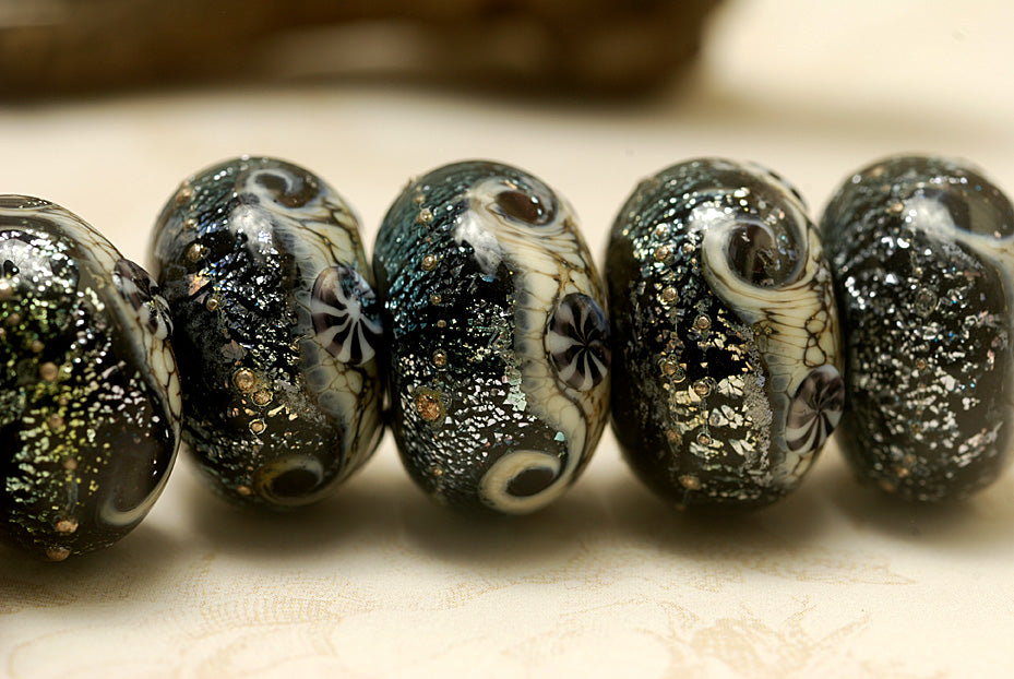 10204801 - Seven Sable Celestial Rondelle Beads