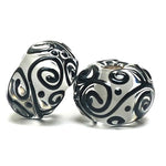 10205501 - Seven Black & White Rondelle Beads