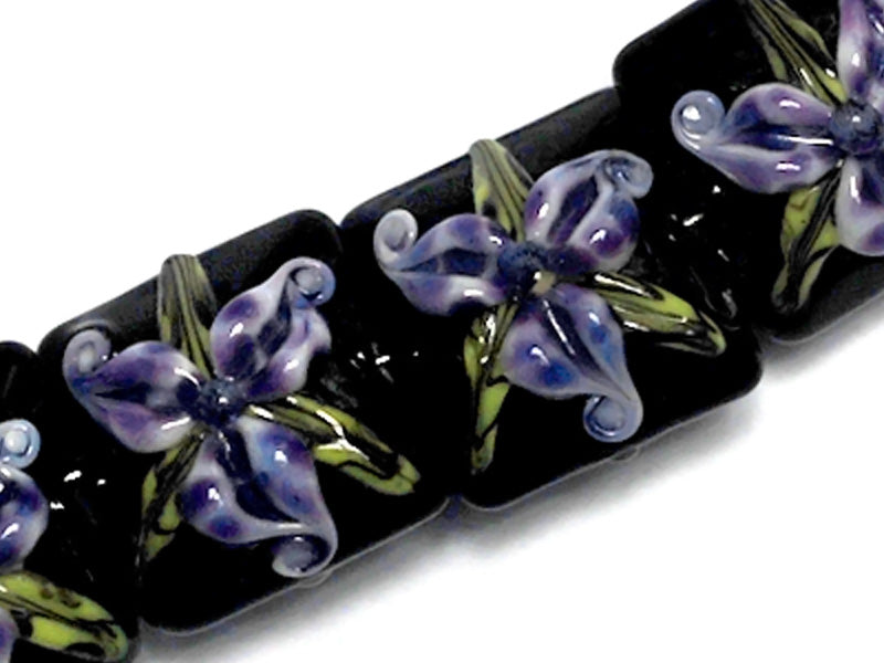 10205714 - Four Purple Iris Pillow Beads