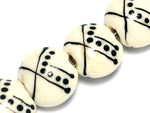10303012 - Four Ivory w/Black Lentil Beads