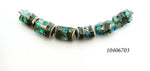 10406703 - Six Ocean Blue w/Silver Foil Mini Kalera Beads