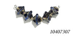 10407307 - Five Black w/Ink Blue Silver Foil Crystal Beads