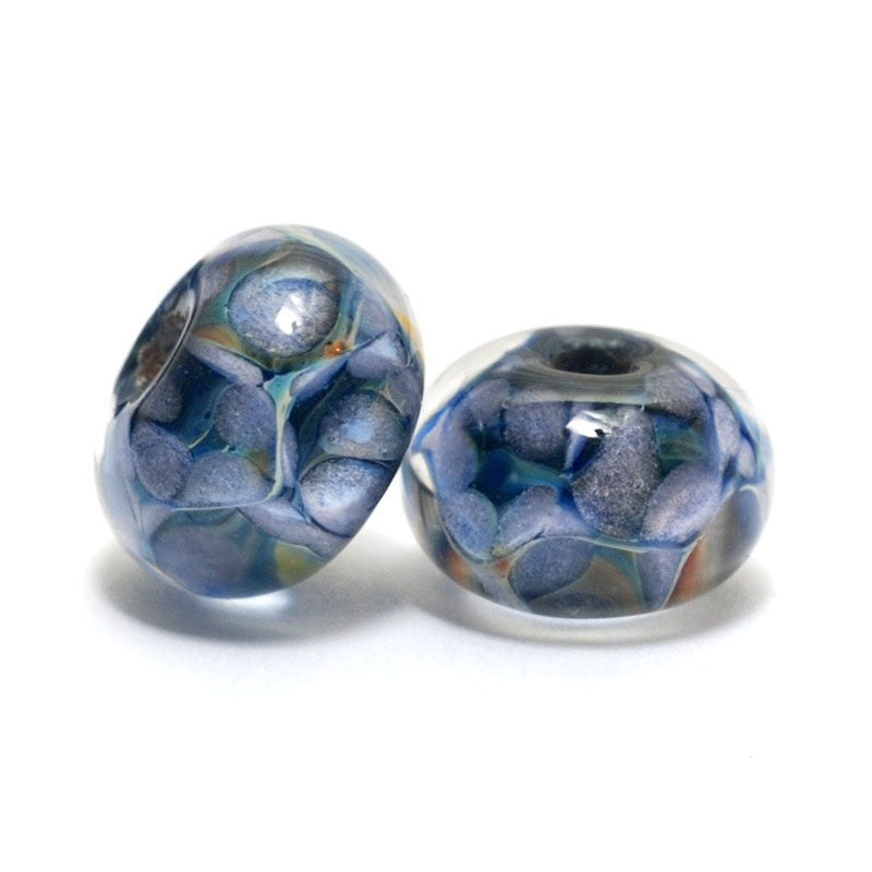 10410601 - Seven Soft Blueberry Rondelle Beads