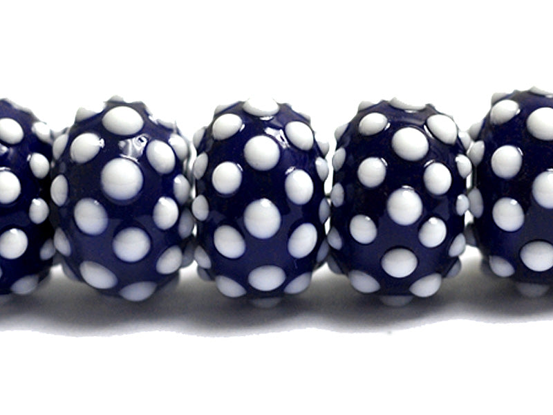 10413801 - Seven Polka Dots on Grape Rondelle Beads