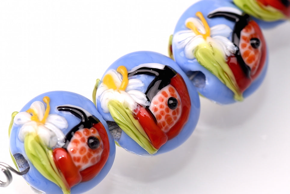 grace lampwork beads artisan handmade glass beads SRA