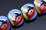 10415212 - Four Red Parrot Lentil Beads