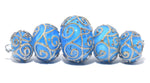 10416311 - Five Pastel Turquoise Blue Rondelle Beads