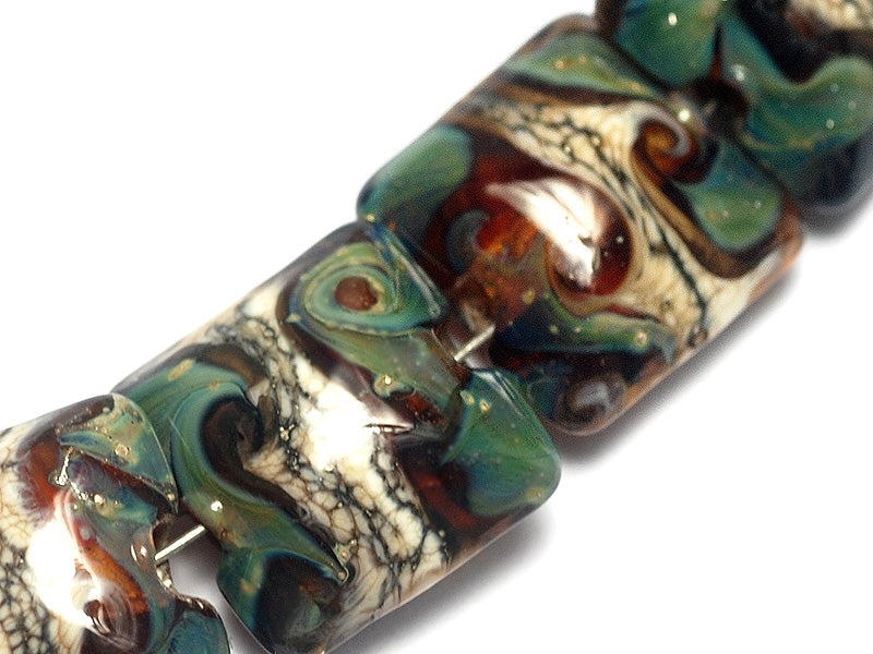 10503614 - Four Green w/Super Ivory Pillow Beads