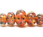 10504711 - Five Graduated Green & Orange Rondelle Beads