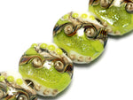 10505612 - Four Lime Stardust Lentil Beads