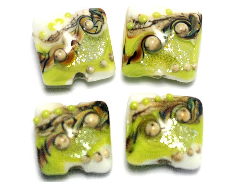 10505614 - Four Lime Stardust Pillow Beads
