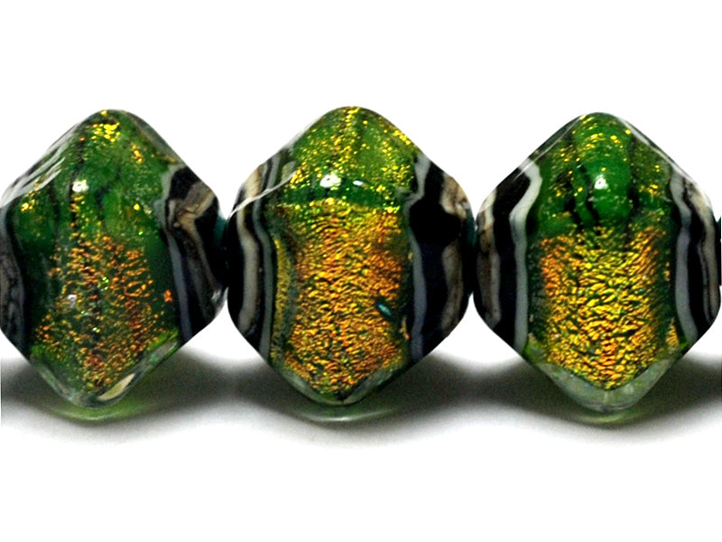 10507307 - Five Herbal Garden Shimmer Crystal Shaped Beads