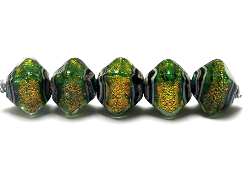 10507307 - Five Herbal Garden Shimmer Crystal Shaped Beads