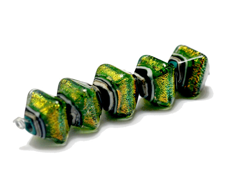 10507307 - Five Herbal Garden Shimmer Crystal Shaped Beads