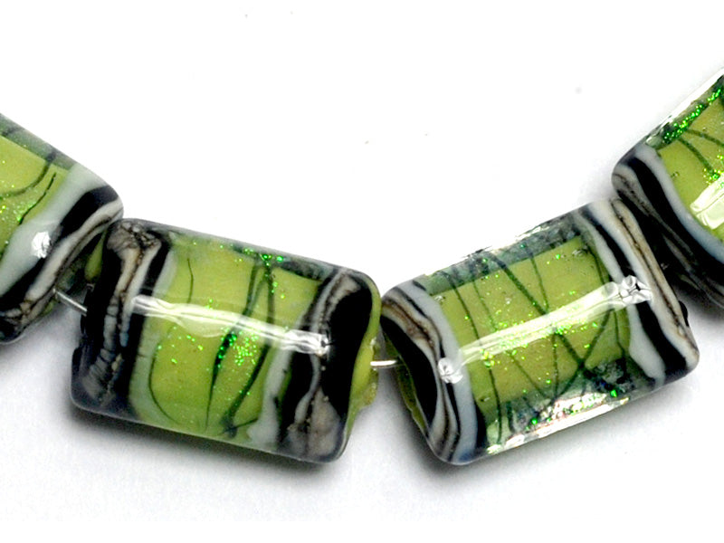 10507703 - Six Spring Green Shimmer Mini Kalera Beads