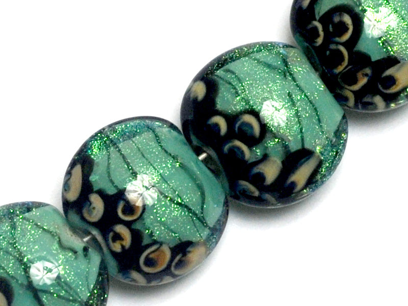 10507812- Four Seafoam Shimmer Lentil Beads