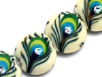 10508012 - Four Peacock Feather Lentil Beads