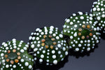 10509112 - Four Green Sea Urchin Lentil Beads