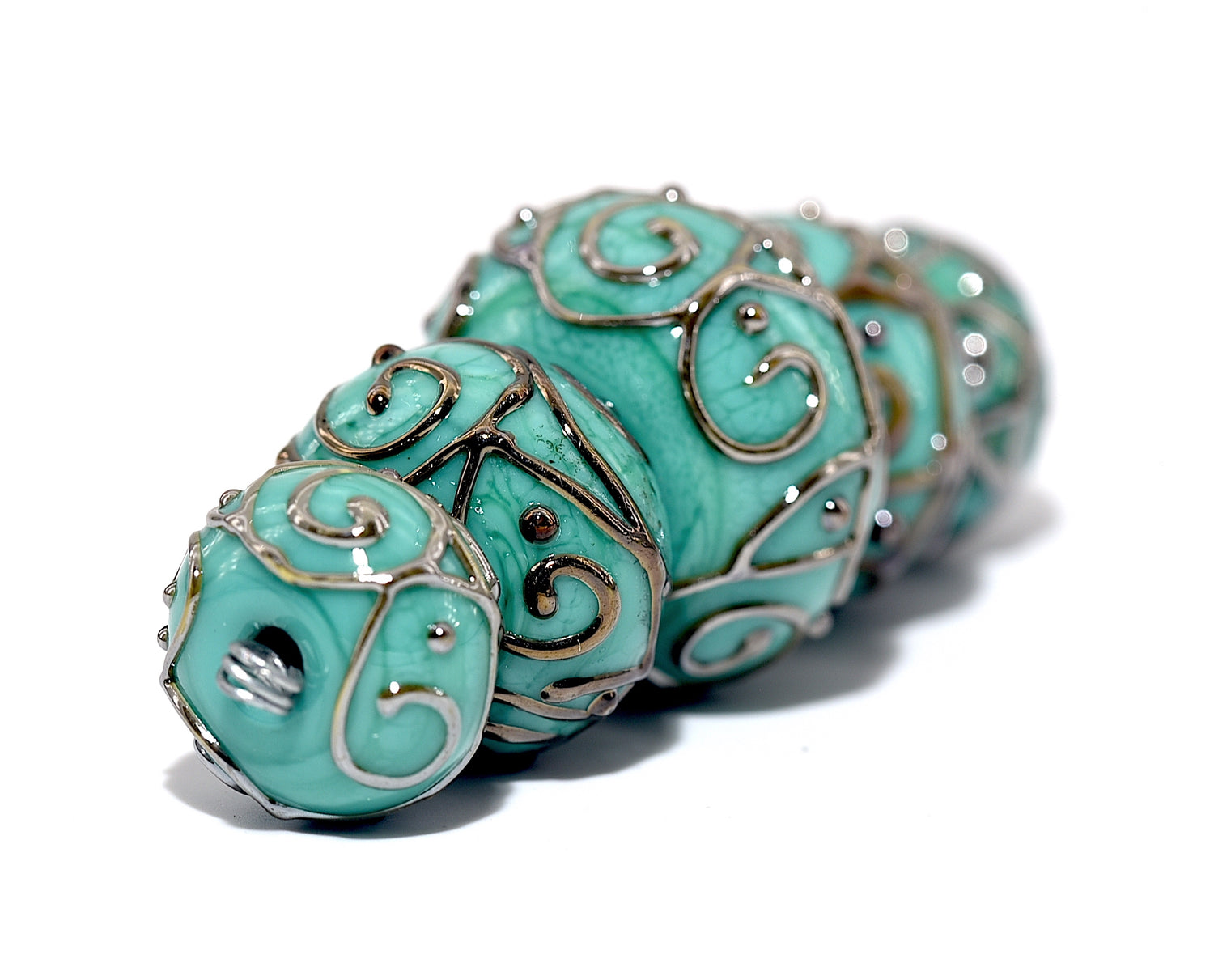 10509411 - Five Pastel Jade Rondelle Beads