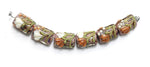 10601503 - Six Light Orange w/White Flora Mini Kalera Beads