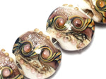 10603512 - Four Blushing Pink Stardust Lentil Beads