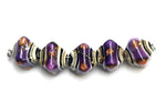 10604507 - Five Sugilite Ridge Crystal Shaped Beads