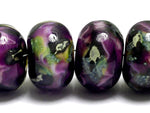 10605421 - Six Purple Meadow Rondelle Beads
