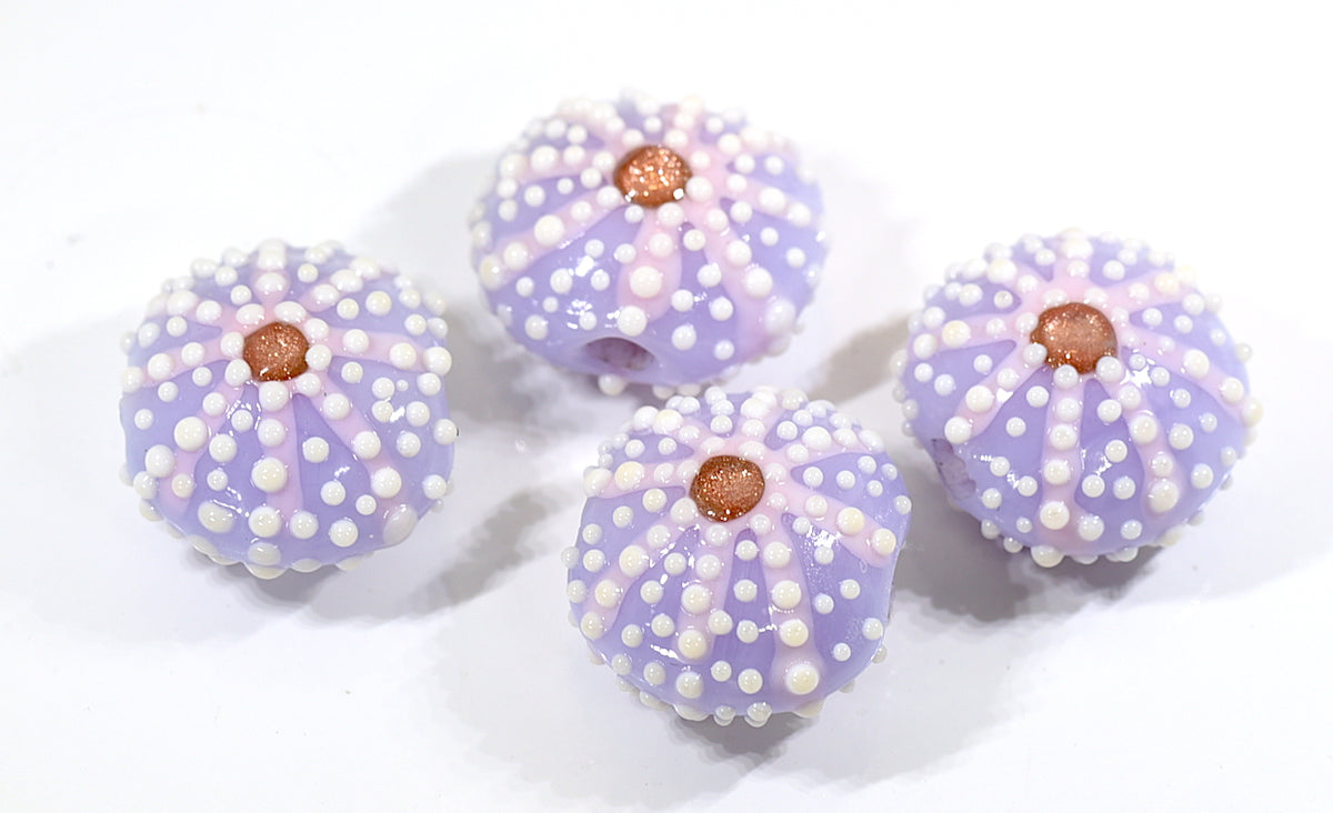 Purple sea urchin beads