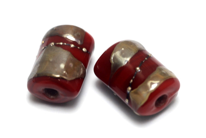 10204203 - Six Regal Red Mini Kaleras Beads