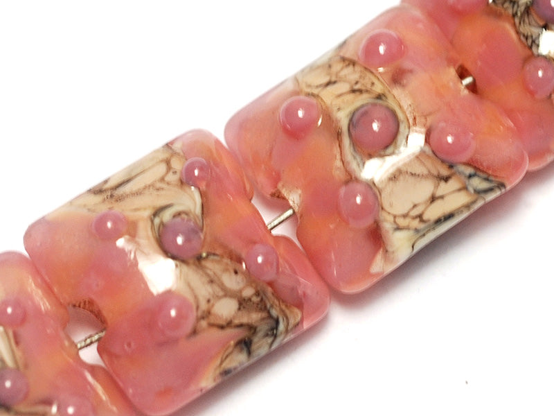 10704314 - Four Pink/Soft Orange Pillow Beads