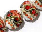 10705612 - Four Fire Red Stardust Lentil Beads