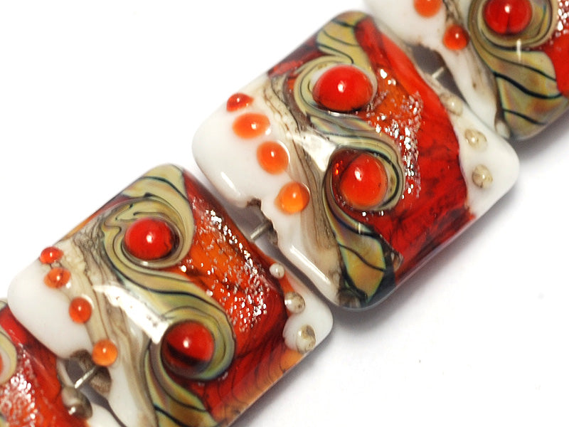 10705614 - Four Fire Red Stardust Pillow Beads
