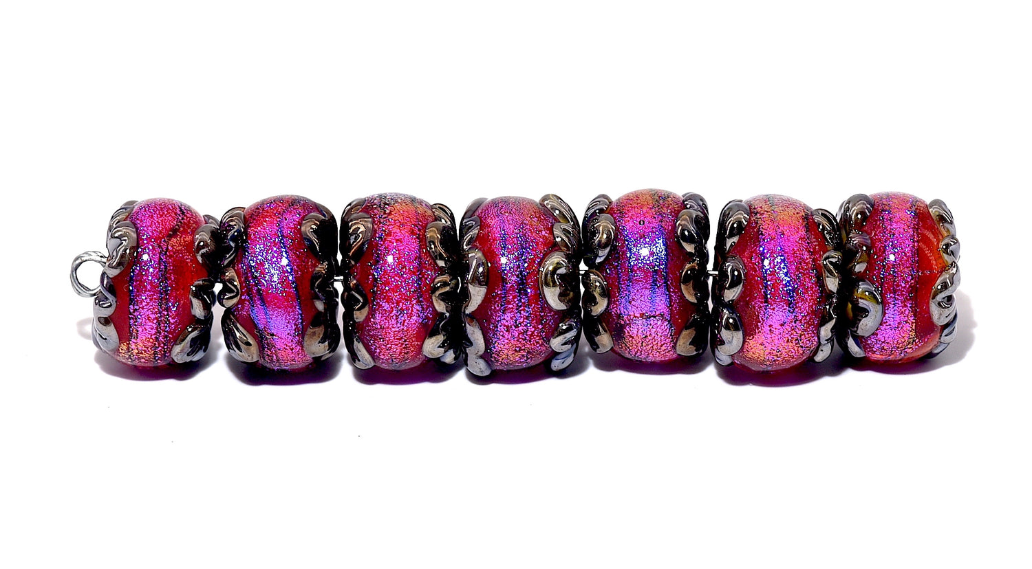 10706701 - Seven Passion Pink Shimmer Rondelle Beads