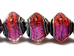 10706707 - Five Passion Pink Shimmer Crystal Shaped Beads
