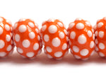 10707301 - Seven Polka Dots on Tangerine Rondelle Beads