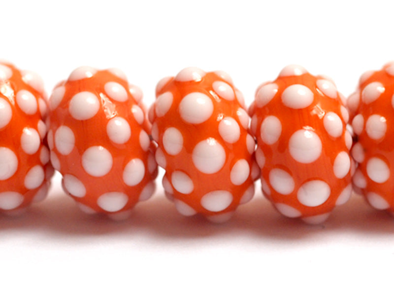 10707301 - Seven Polka Dots on Tangerine Rondelle Beads