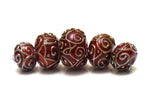 10707711 - Five Pastel Emberstone Rondelle Beads