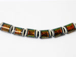 10802303 - Six Marigold Ridge Dichroic Mini Kalera Beads