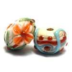 11002201 - Seven Turquoise Autumn Rondelle Beads
