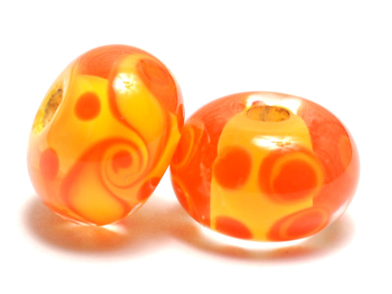 11003501 - Seven Orange & Yellow Rondelle Beads