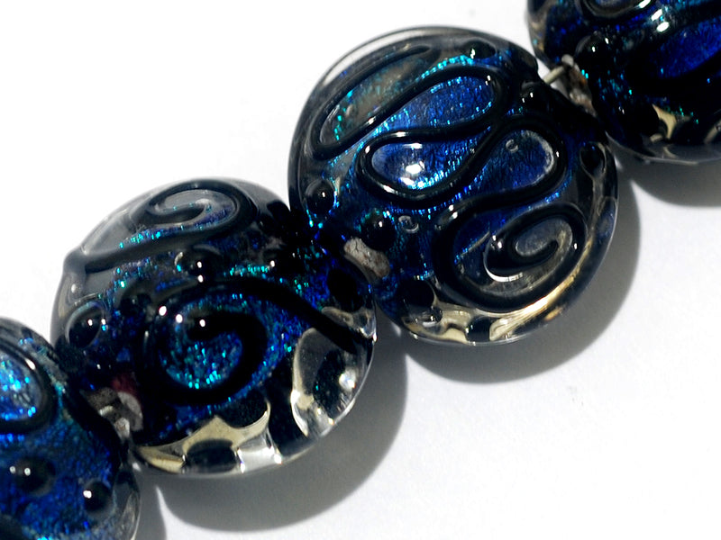 11006312 - Four Cerulean Lentil Beads