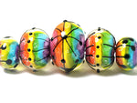 11008211 - Five Rainbow Balloons Graduated Rondelle Beads