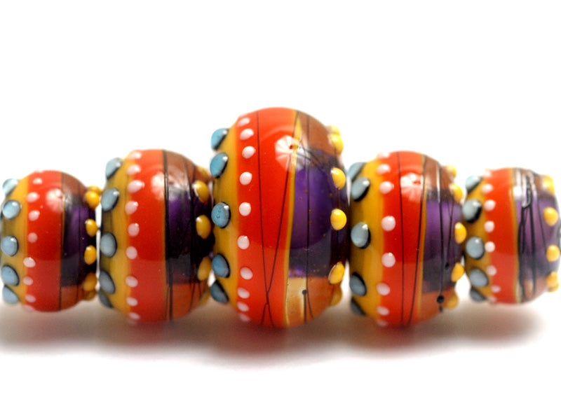 11008911 - Five Barcelona Gloss Graduated Rondelle Beads