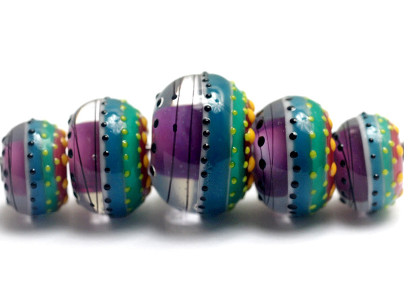 11009011 - Five Rio de Janeiro Gloss Graduated Rondelle Beads