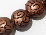11204402 - Seven Copper Pearl Surface w/Black Swirl Lentil Beads