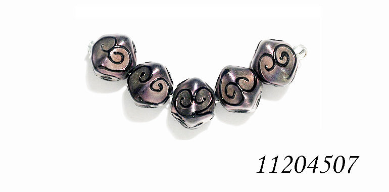 11204507 - Five Light Purple Pearl Surface Crystal Beads