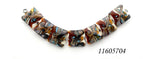 11605704 - Seven Dark Brown Silver Ivory Pillow Beads