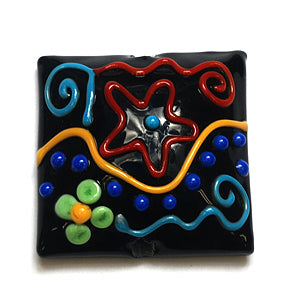 11812104 -  Black Based Fiesta Pillow Focal Bead