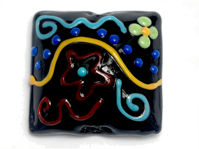 11812104 - Black Based Fiesta Pillow Focal Bead