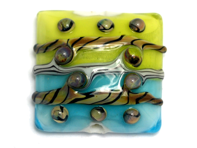 11812204 - Blue & Green Stripe Pillow Focal Bead